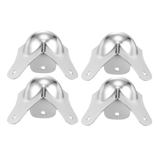 ZUNOXAZ 4 Piezas de esquinas esféricos antichoque patas de caja de madera de esquinas de estantes Protector de esquina decorativa pies de muebles planchar Plata