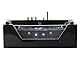 Whirlwanne schwarz rechteckig Doppelwanne mit Massage LED 150 cm Samana