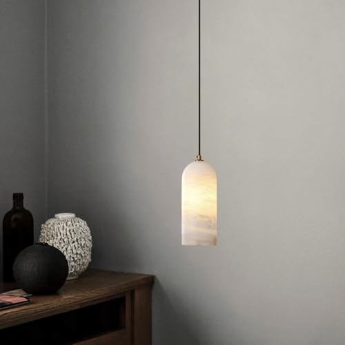 Suspension en albâtre et marbre blanc de luxe E14 pour îlot