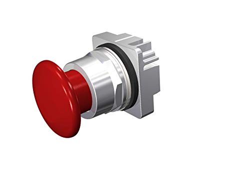Siemens 52PM9W2 Heavy Duty Pushbutton Operator, 30mm, Red, 1-3/4" Plastic Mushroom Head, Momentary