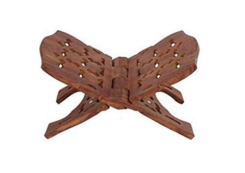 AR HANDICRAFTS Wooden Hand Carved Holy Book Stand for Quran, Bible, Gita for Reading Rehal Stand-image-18