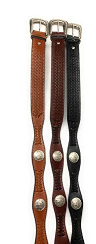 Mens Concho Western Leather Bealt Braided Cowboy Rodeo Belt (38, Pumpkin)2