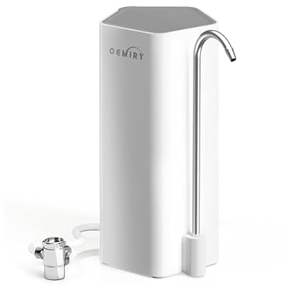 OEMIRY Countertop Water Filter, 8000 Gallons Alkaline Water Filtration System, Reduces 99.99% Chlorine, Heavy Metals, Bad Odor, OM-CF04(1 Filter Included)