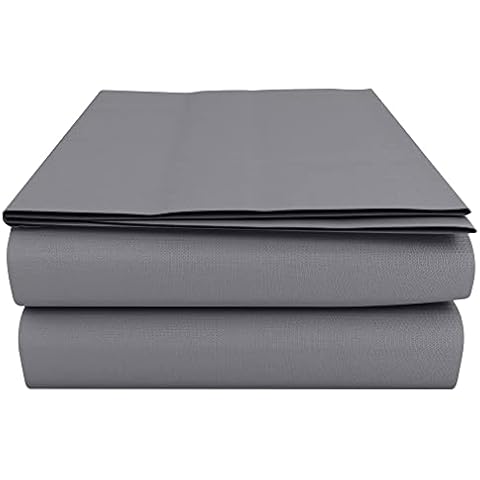 HOME ACE Grey Flat Sheet King Size 254CM x 274CM, Easy Care Kingsize Flat Bed Sheets King Size Flat Sheet, Poly Cotton Kingsize Flat Sheets King Size Sheets Flat King Size Flat Sheets Cotton Cover