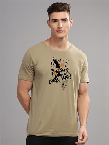 Image of ADRO Men's Cotton Comfort Fit Anime T Shirt - Premium Printed Haikyuu Tshirt - Perfect for Haikyuu Fans Print and Comfortable Fit T-Shirt