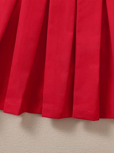 Image of Girls 2 Piece Outfit Preppy Strawberry Graphic Sleeveless Polo Shirt and Pleated Skirt Set with Crossbody Bag