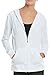 Women's Zip Up Cotton Light Hoodie Jacket (S,White)