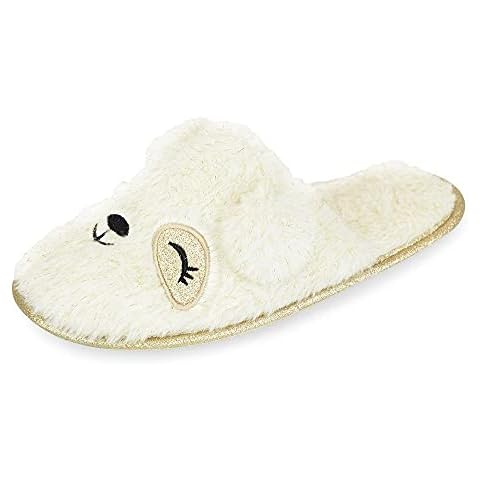 Thingimijigs Cream Sparkly Bear Mule Slippers Cover