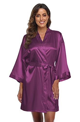 Image of Super Shopping-zone Women's Pure Bride Robes Embroidery Bridesmaid Robes Bridal Party Kimono Robe Wedding Sleepwear