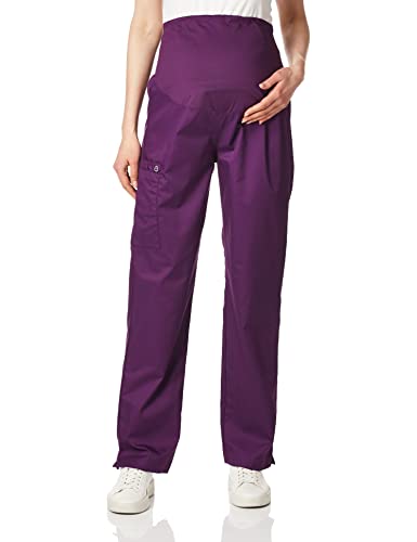 WonderWink 545XEGGP2XL Wonder Work - Pantalón Cargo de Maternidad para Mujer, Berenjena, Talla 2XL