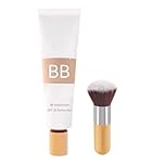 BB Blur Tinted Moisturizer Spf 30, BB Cream Tinted Moisturiser for Mature Skin With Brush, With Hyaluronic Acid, Semi-Matte Sheer-To-Medium Coverage, Light for All Skin Types (Light skin)