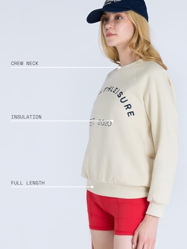 Image of CAVA Essential Sweatshirt for Women | Brushed Fleece, Round Neck, Full Sleeves, Ribbed Cuffs, Embroidery Detail | Cozy Loungewear & Travelwear