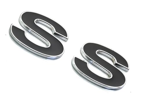 Image of 2Pc 1996-2002 Camaro SS Fender Emblem 3D Badge Nameplate Letter Sticker 12369966R Replacement for SS (Silver Black)