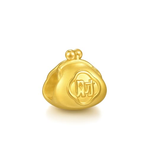Image of CHOW SANG SANG 999 24K Gold Charme Cute Adorable Mini Chinese Fortune-Attracting Wallet charm bracelet for Women & Men 17cm 95930C