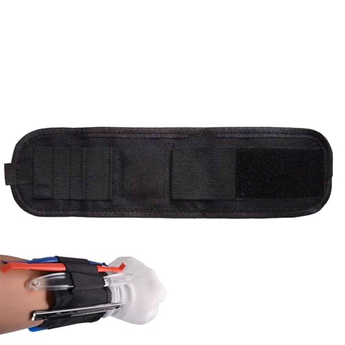 Pulsera magnética para herramientas, imán para herramientas de muñeca - bolsa de brocas para muñeca,pulsera magnética ajustable, cinturón de herramientas para sujetar pernos, organizador de Gadgets