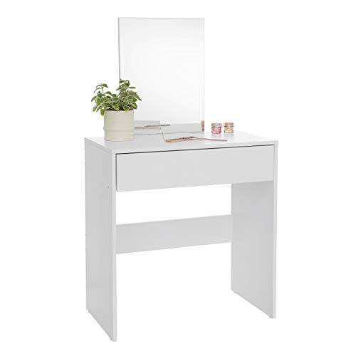 VASAGLE Toeletta spiegeltafel met lade, XXL, voor slaapkamer, minimalistische stijl, wit - Image 7
