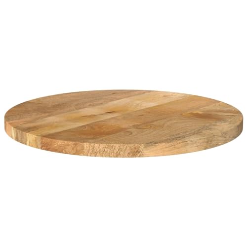 Tableros de mesa circulares en madera maciza de mango de 60x3.8 cm para bricolaje 4