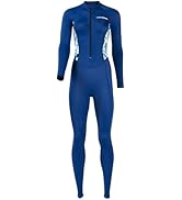 Costume Da Bagno Intero Donna Con Protezione Solare UPF 50+: Maniche Lunghe, Gamba Intera, Cerniera, Perfetto Per Surf E Snorkeling