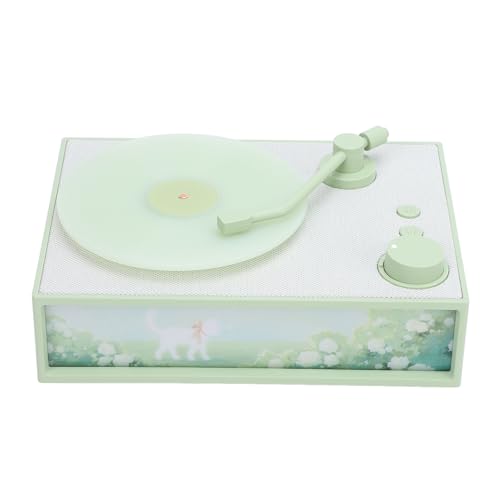 Tocadiscos Bluetooth vintage Cryfokt verde con luz ambiental para tu salon