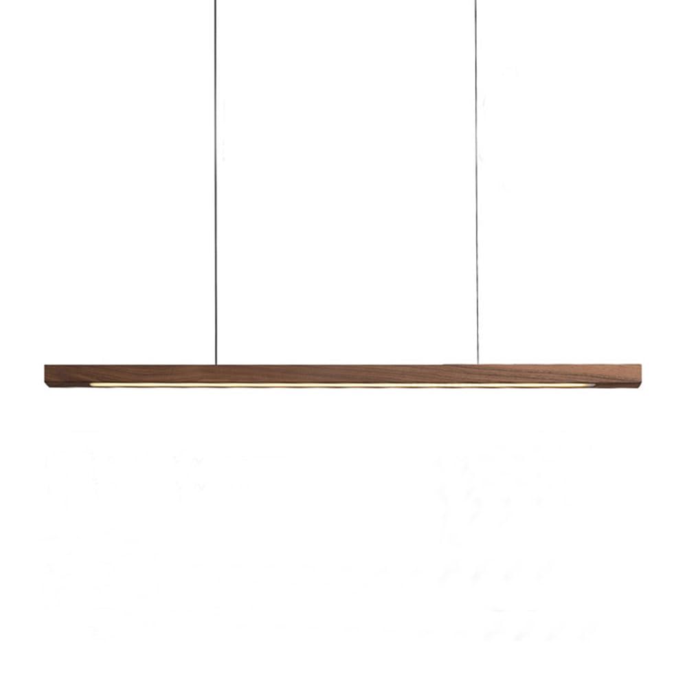 59" Lampada a Sospensione lineare in Legno Nordico, lampadario da soffitto, 24W LED, Striscia Lunga da Appendere, luci da Tavolo da Pranzo, Illuminazione per Isola Cucina Ufficio