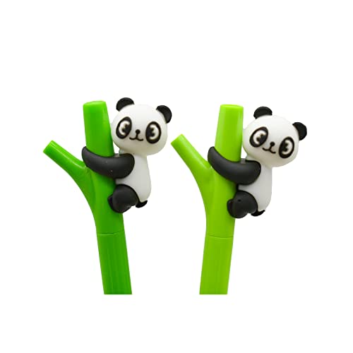 9 piezas bolígrafos panda gel negro 0.5 mm miniatura 3
