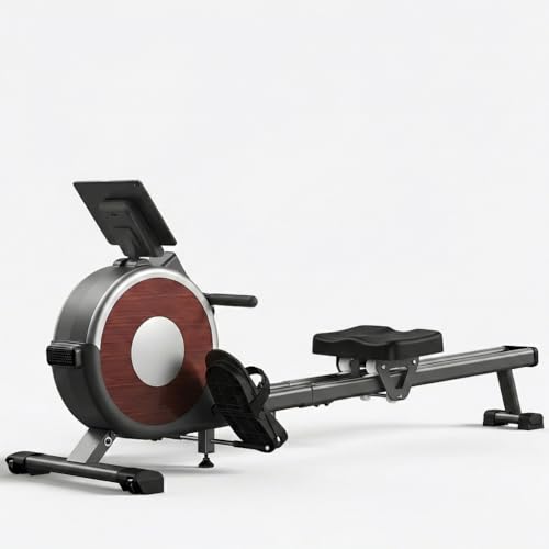 Magnetic Rowing Machine 350 LB Weight Capacity - Rower Machine for Home Use with LCD Monitor, Tablet Holder and Comfortable Seat Cushion-New Version