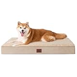 EHEYCIGA Cama Perros Grande Ortopédica, 91x69x9cm Colchon Perro con Espuma De Caja De Huevos, Colchoneta Perro Lavable, Dog Bed, Caqui