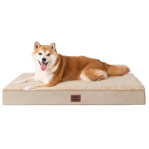 Image of EHEYCIGA Orthopedic Dog Bed Large with Removable Washable Cover, 36IN Khaki