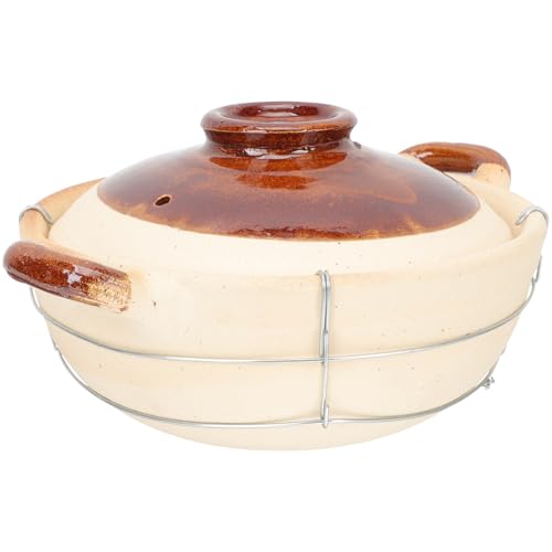 jojofuny Cazuela de Cocina de Barro Mango Único, Capacidad 0.5l, Superficie Antiadherente y Doble Asa para Uso en Hogar y Cocina