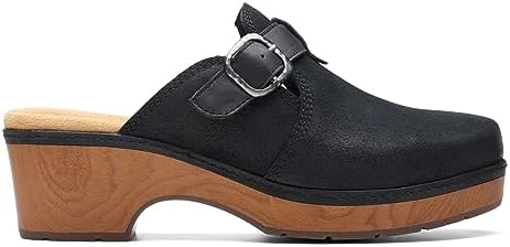 Clarks Women's Paizlee Nora Clog, Black Suede, 8 | Image 1