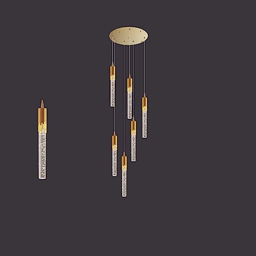 Lustre cristal grand hall suspension haut de gamme verre doré pour villa