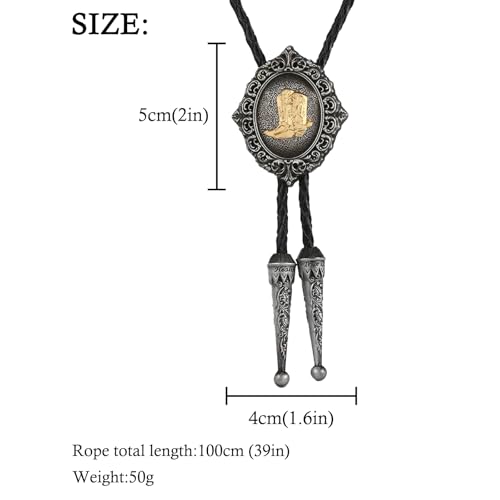 Image of HUABOLA CALYN Native American Bolo tie Rodeo Cowboy Leather Necktie Western Bolo ties for Men Women Necktie for Concert Fans