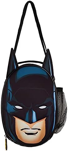 DC Comics Batman Lunch Bag for Kids 3D Lunch Box Boys School Lunchbag Travel Insulated Cool Bag with Drinks Holder - Fresh Hot or Cold Sandwich Box Batman Cool Bag Thermal Lunch Bag Batman Gifts