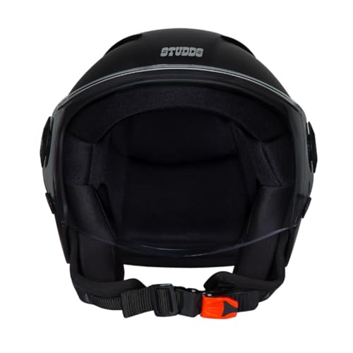 STUDDS Vogue ISI Certified Open Face Motorcycle Helmet for Men and Women with Clear Visor