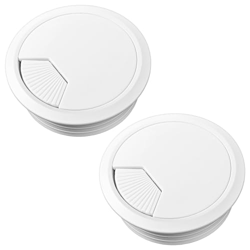 GEEHUA 2Pcs White Desk Grommet, 60mm/2.4 Inch Desk Cable Hole Cover for Home Office Cable Tidies