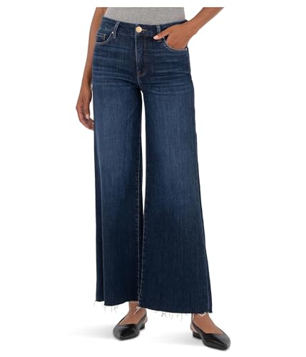 KUT from the Kloth Womens Meg High-Rise Fab Ab Wide Leg Raw Hem