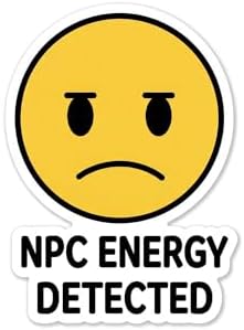 NPC Energy Detected Vinyl Sticker, 3 inch, Waterproof Gaming Meme Design, Yellow and Black image 4