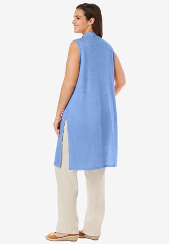 Woman Within Plus Size Lightweight Linen Vest2
