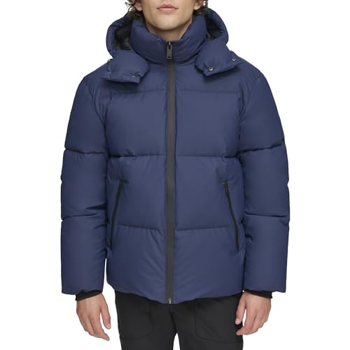 Image of DKNY Men's Quilted Tech Hooded Puffer
