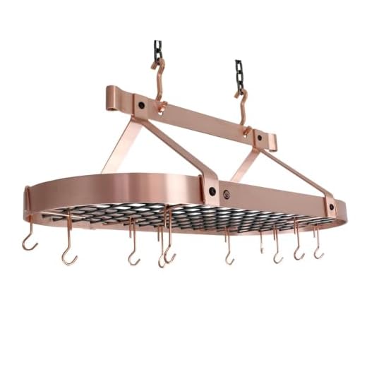 Enclume PR16BWG SCP Oval Ceiling Pot Rack, 36", Brushed Copper