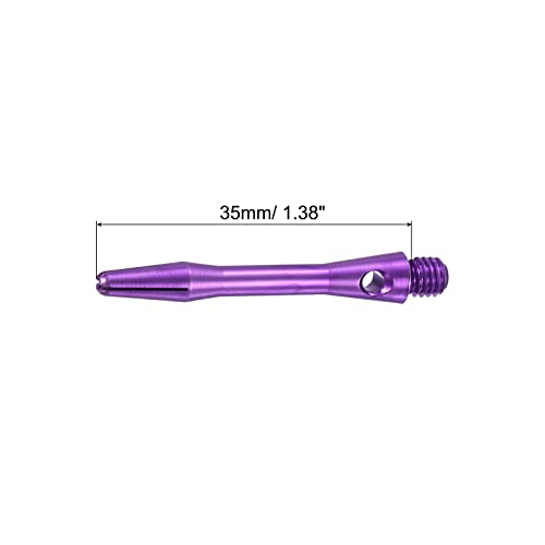 Image of PATIKIL 35mm Aluminum Dart Shafts, Medium 2BA Thread Dart Stems Dart Accessories Throwing Fitting for Steel Tip - 6 Pack (Purple)
