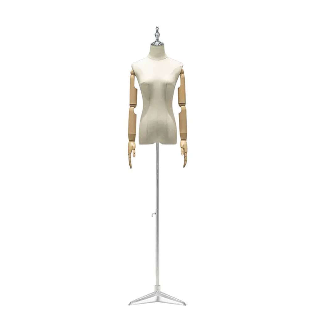 ITOSUI Adjustable Female Mannequin Torso with Arms & Detachable Head - Ideal for Sewing, Dressmaking & Jewelry Display - Medium Size, Perfect for Retail & Craft Use (Color: with Hand)