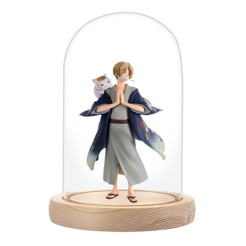 AKOLAFE Cloche en Verre avec Base En Bois 10x16cm Dôme Verre Cloche en Verre Décorative Transparente avec Plateau en Bois pour Poupées, Bougies, Objets de...