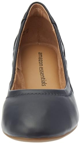 Amazon Essentials Damen Ballerinas Belice Zum Hineinschlüpfen, Marineblau Kunstleder, 41 EU