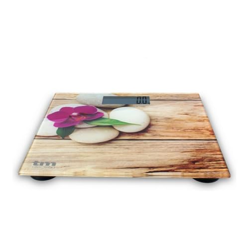 Tm Electron TMPBS014 Bilancia Da Bagno Zen In Vetro, Colore Legno - 161 Gr - 2
