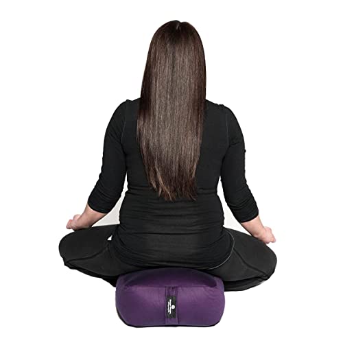 Hugger Mugger Zen Meditation Cushion - Wider Base, Use Horizontally or Vertically, Buckwheat Filled, Durable Fabric, Handmade in USA - Image 6