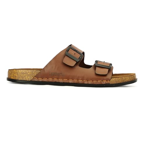 Image of Leatherful Men's premium leather slipper | Genuine Leather upper | Suede Leather Insole | PU sole | Stylish flip flop for men |