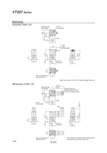 Électrovanne VT307-5G1Z distributeur pneumatique à commande directe 1/8 - 3