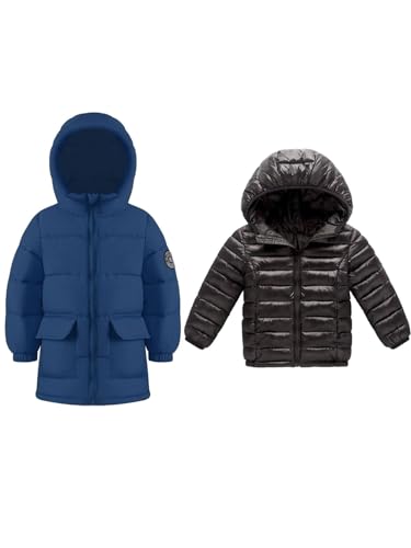 HILEELANG Unisex Kids Winter Normal Length & Mid Length Warm Puffer Outer Wear Coat