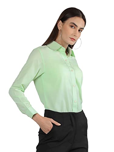 Image of CHKOKKO Women Solid Polycotton Regular Formal Shirt